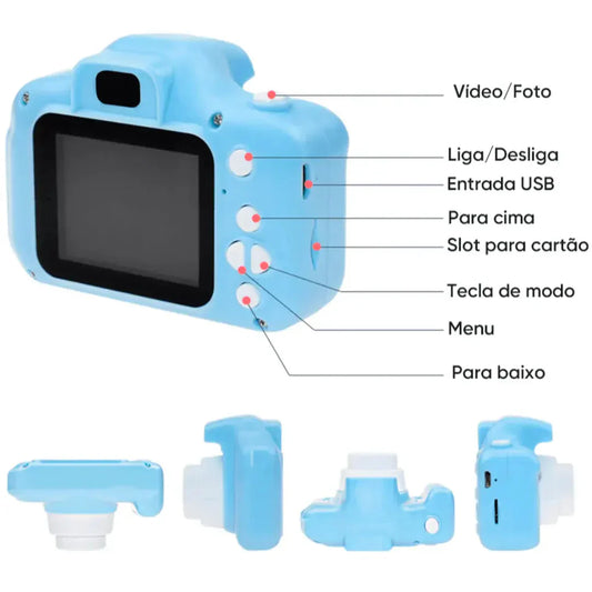 Câmera Digital Criativa Kids - Acompanha Cartão de Memória 32GB! + FRETE GRÁTIS