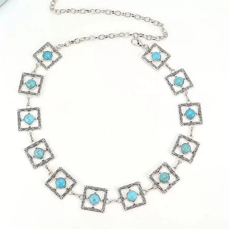 Cinto Corrente com Resina Azul + FRETE GRÁTIS