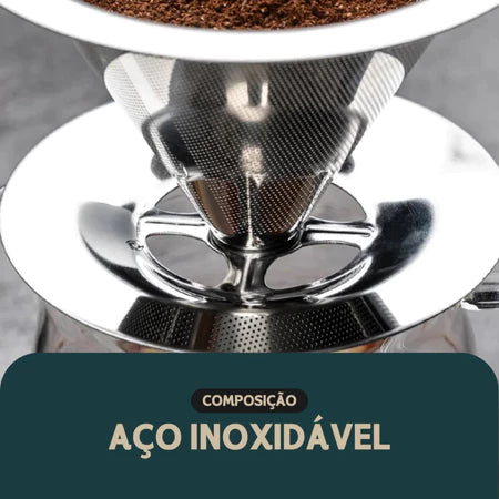 Filtro De Café 103 Inox - Coador de Café Grande Sem Uso De Papel + FRETE GRÁTIS