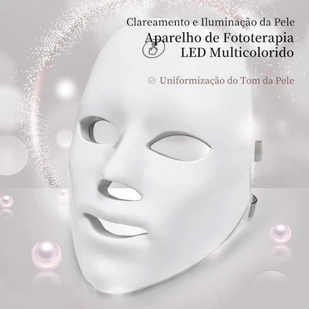 Máscara Facial LED Fototerapia Estética 7 cores + FRETE GRÁTIS