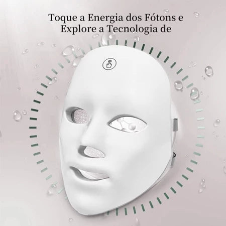 Máscara Facial LED Fototerapia Estética 7 cores + FRETE GRÁTIS