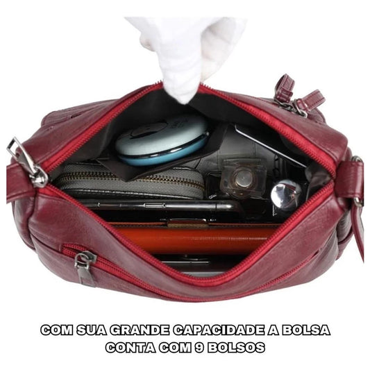 Bolsa Transversal Couro Ecológico + FRETE GRÁTIS