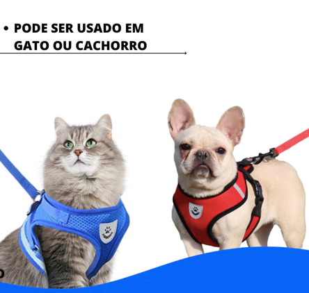 Kit 2 Pçs Guia + Coleira Peitoral Pet + FRETE GRÁTIS